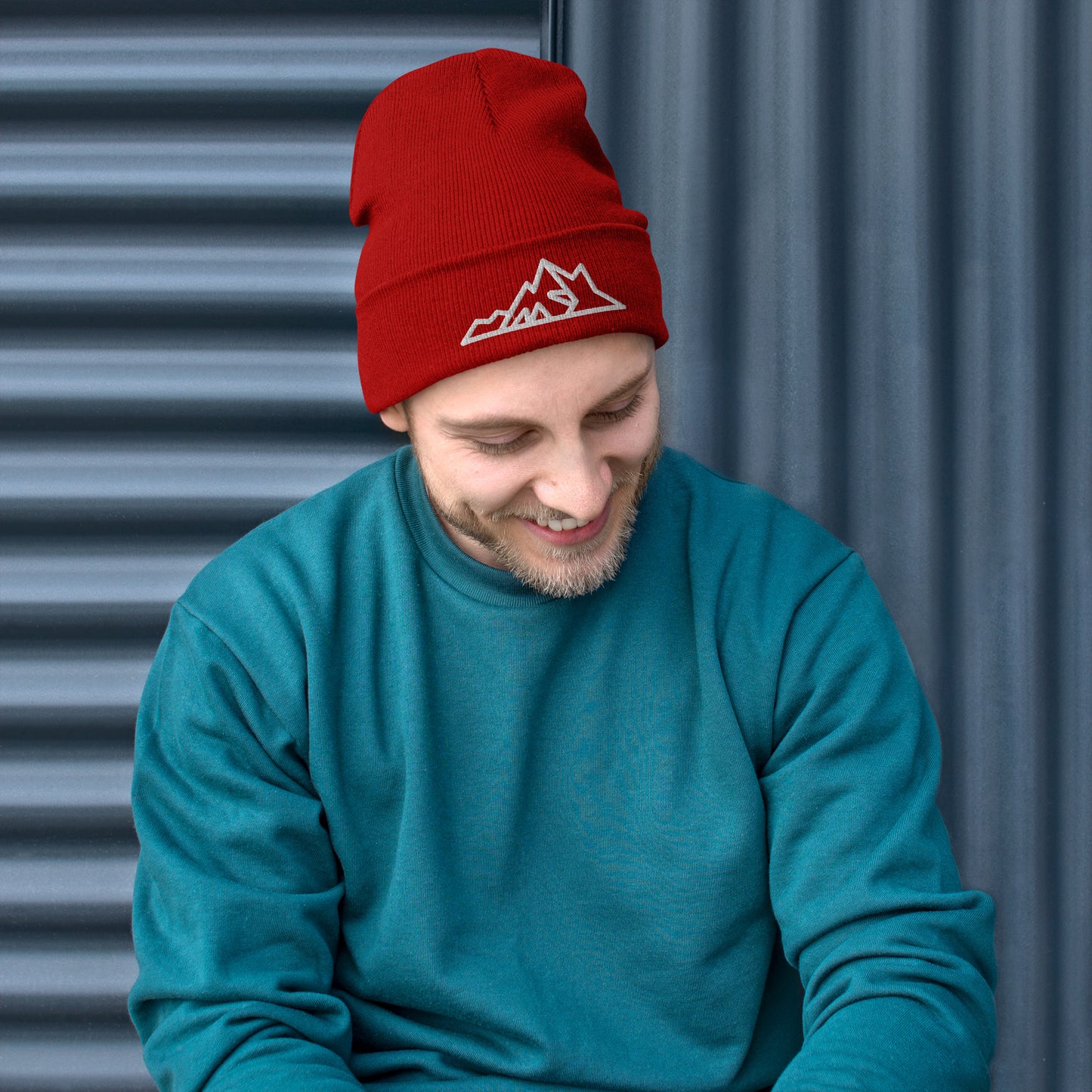 Embroidered Peak Beanie